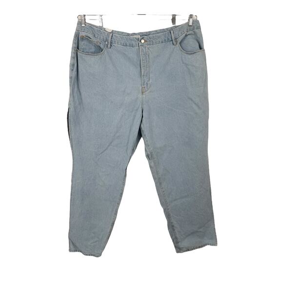 Good American Jeans Good Boy High Waist Slit Hem Boyfriend blue Plus size 24 - Picture 1 of 7